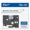 Brother P-Touch 0.35 in. x 26.2 ft. TZe Standard Adhesive Laminated Labeling Tape - Black on Clear